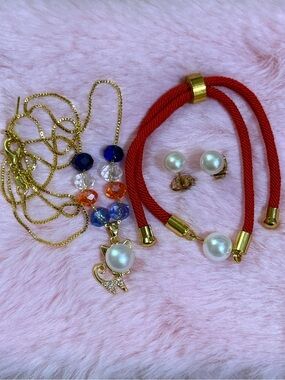 White South Sea Pearl Pendant Necklace Bracelet Earrings Set
